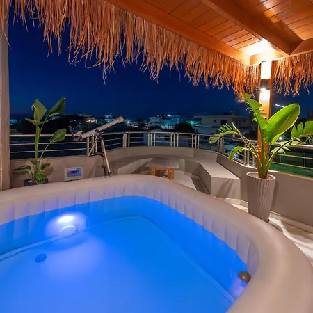 Vakantiehuis Coral Paradise Luxury Modern Family With Jacuzzi, Pool View & Parking In Rhodes Island *