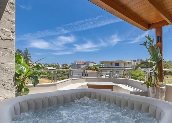 펜션 Coral Paradise Luxury Modern Family With Jacuzzi, Pool View & Parking In Rhodes Island 클레마스티