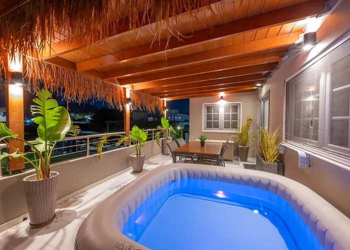 Coral Paradise Luxury Modern Family With Jacuzzi, Pool View & Parking In Rhodes Island * 클레마스티
