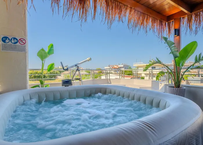 펜션 Coral Paradise Luxury Modern Family With Jacuzzi, Pool View & Parking In Rhodes Island
