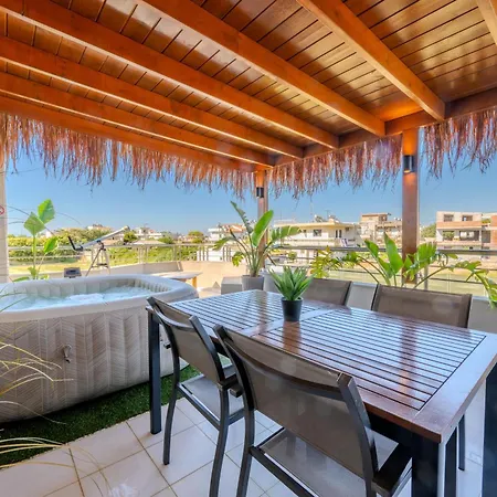 Coral Paradise Luxury Modern Family With Jacuzzi, Pool View & Parking In Rhodes Island Сasa de vacaciones *