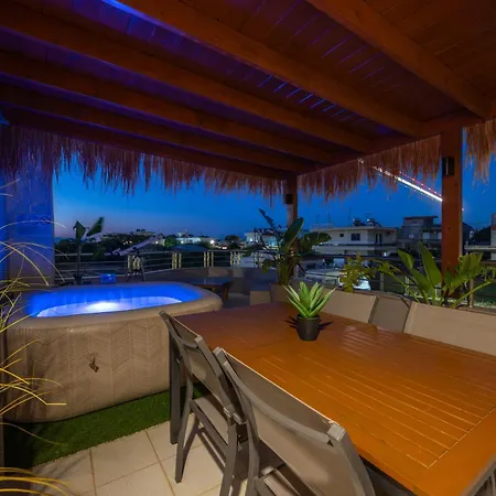 Semesterbostad Coral Paradise Luxury Modern Family With Jacuzzi, Pool View & Parking In Rhodes Island *