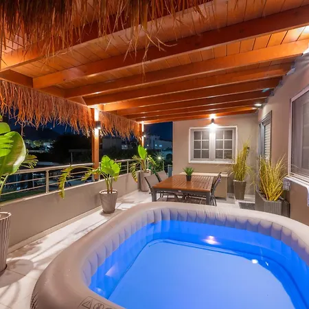 Coral Paradise Luxury Modern Family With Jacuzzi, Pool View & Parking In Rhodes Island * Kremastí