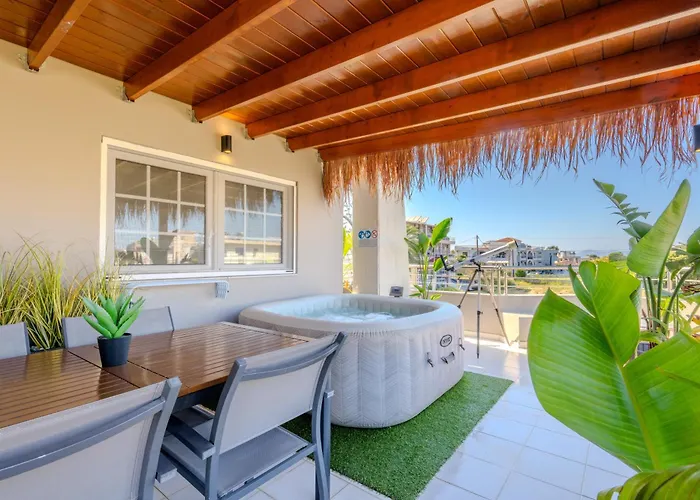 Coral Paradise Luxury Modern Family With Jacuzzi, Pool View & Parking In Rhodes Island Semesterbostad Kremastí