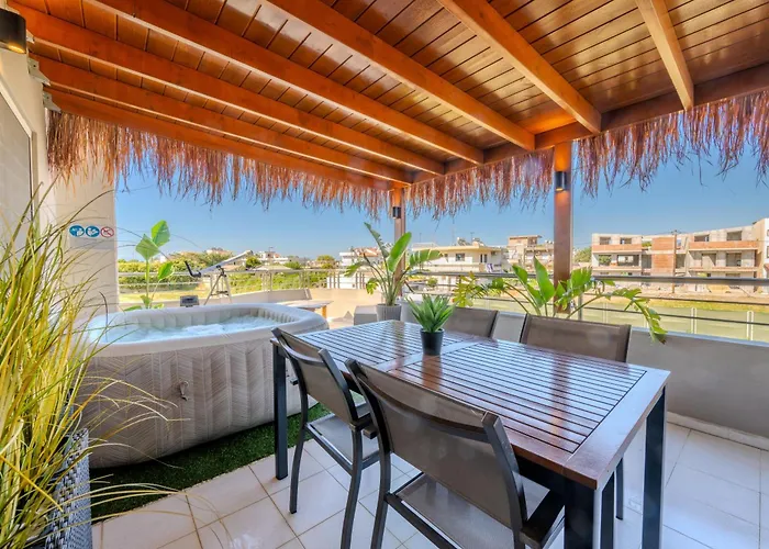 Coral Paradise Luxury Modern Family With Jacuzzi, Pool View & Parking In Rhodes Island Semesterbostad *