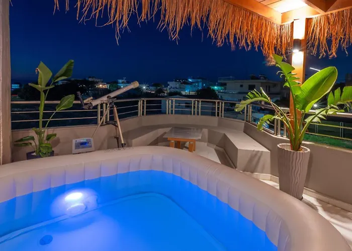 別荘 Coral Paradise Luxury Modern Family With Jacuzzi, Pool View & Parking In Rhodes Island *