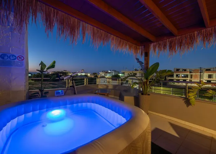 別荘 Coral Paradise Luxury Modern Family With Jacuzzi, Pool View & Parking In Rhodes Island *